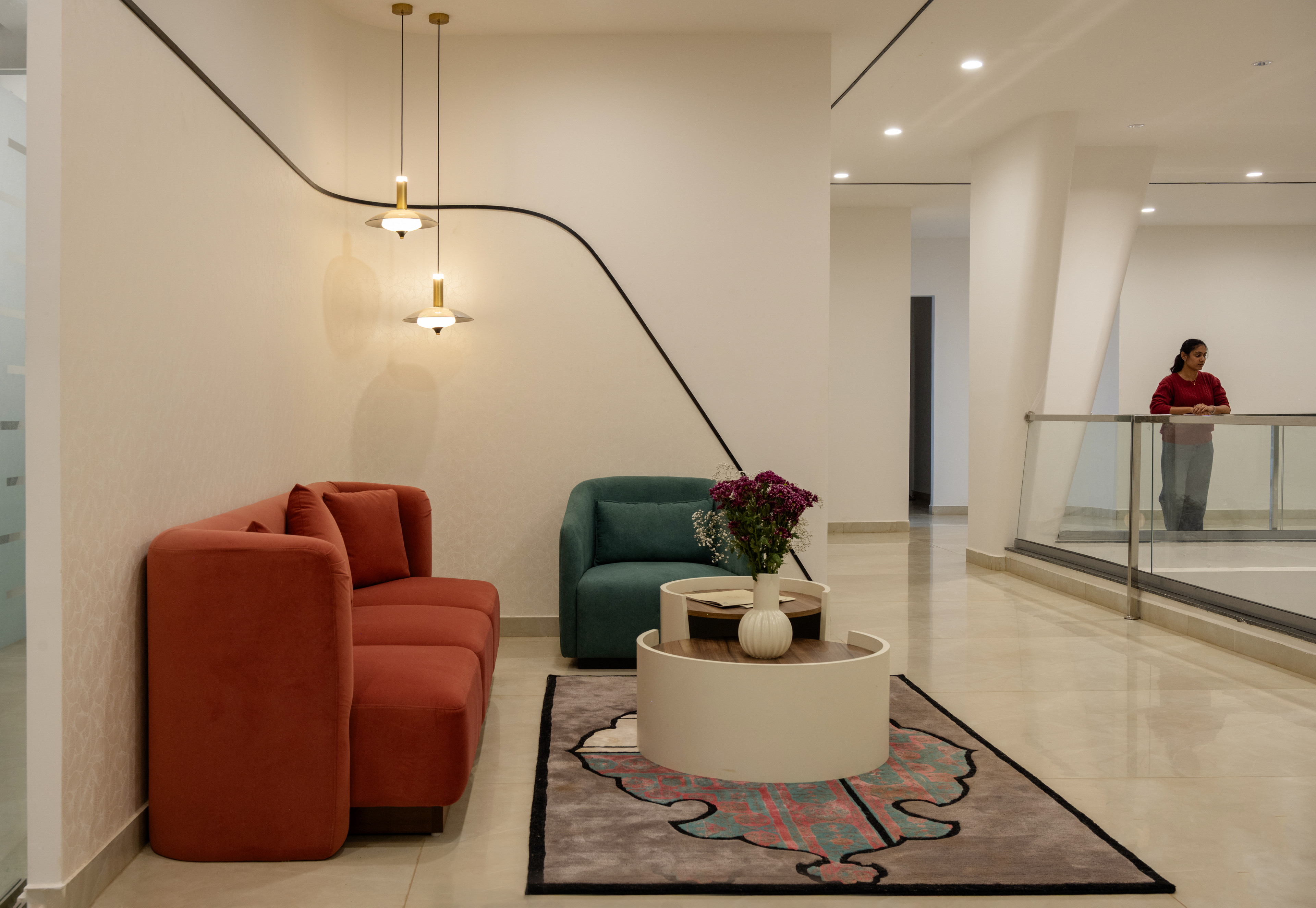 Director’s suite with arched display alcoves