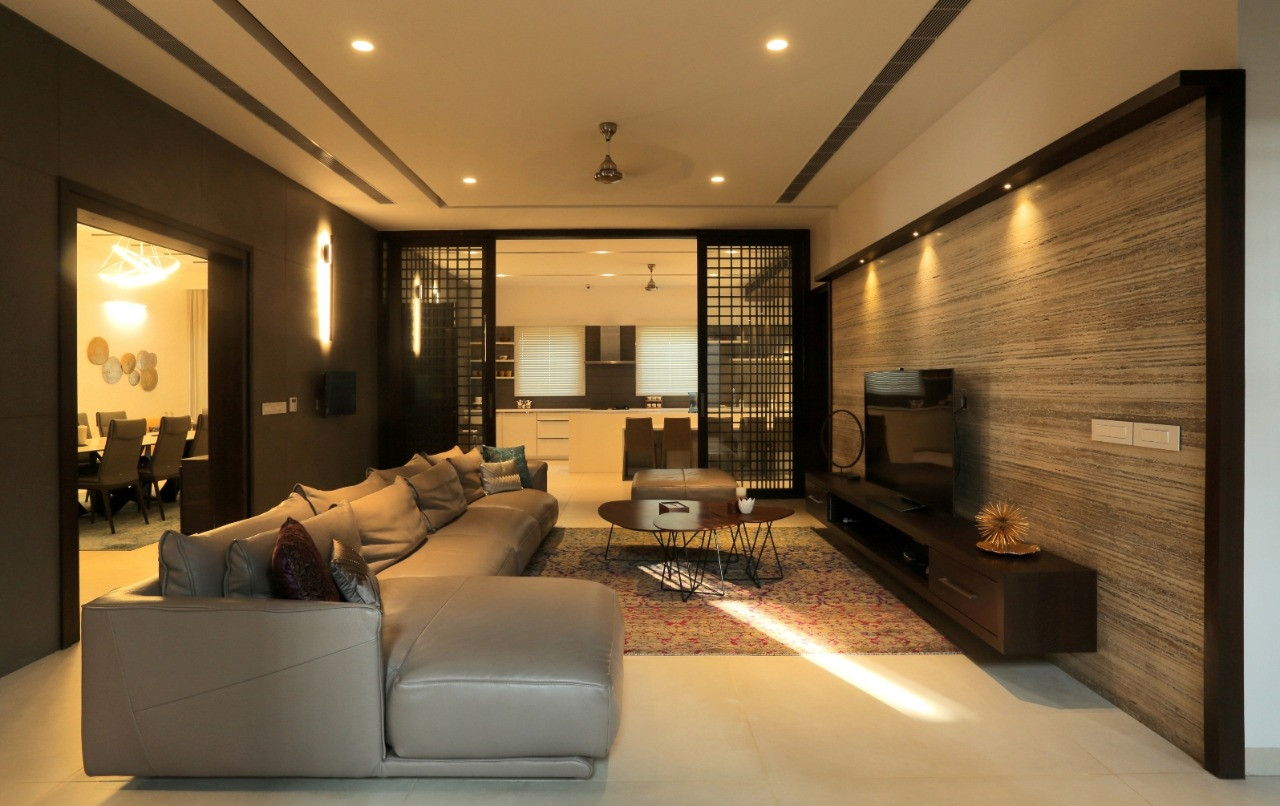 Living spaces that dissolve into one another
