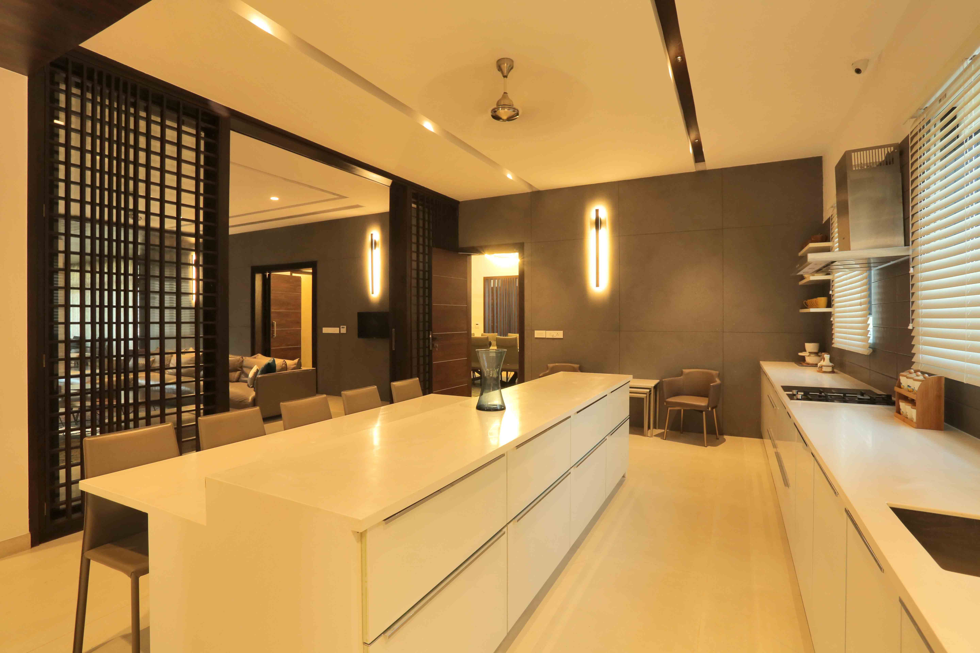 Kitchen with marble island