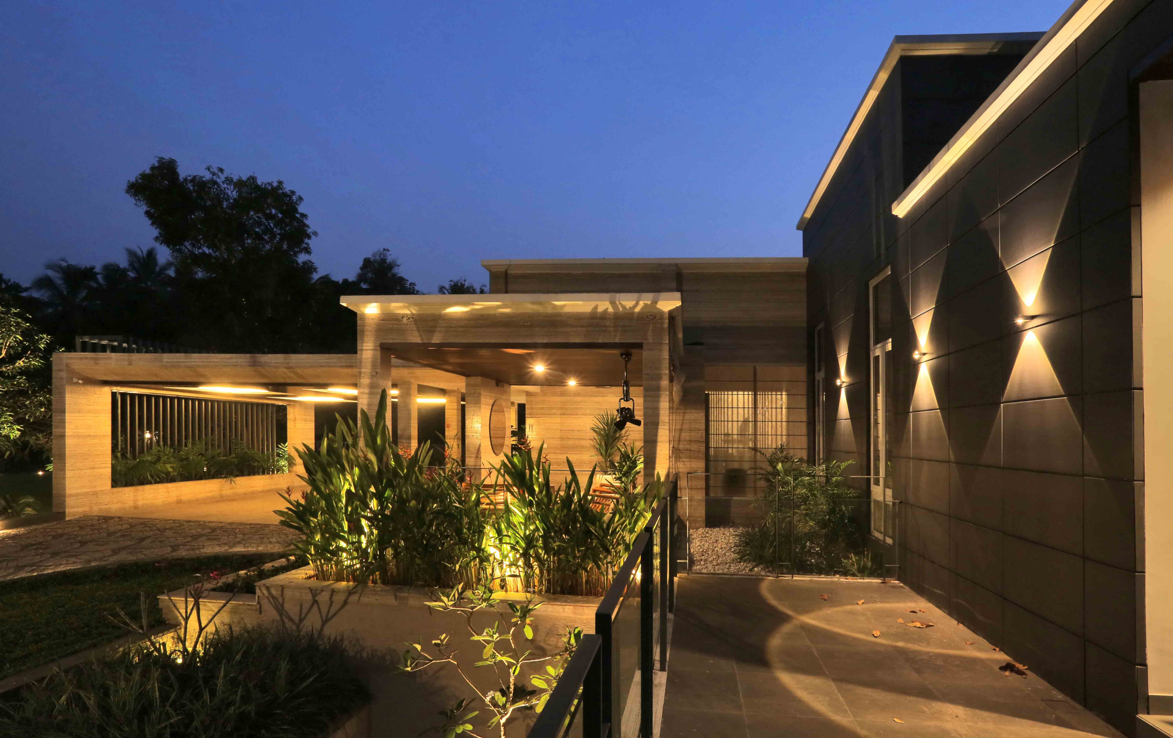 Exterior — dusk view from the garden